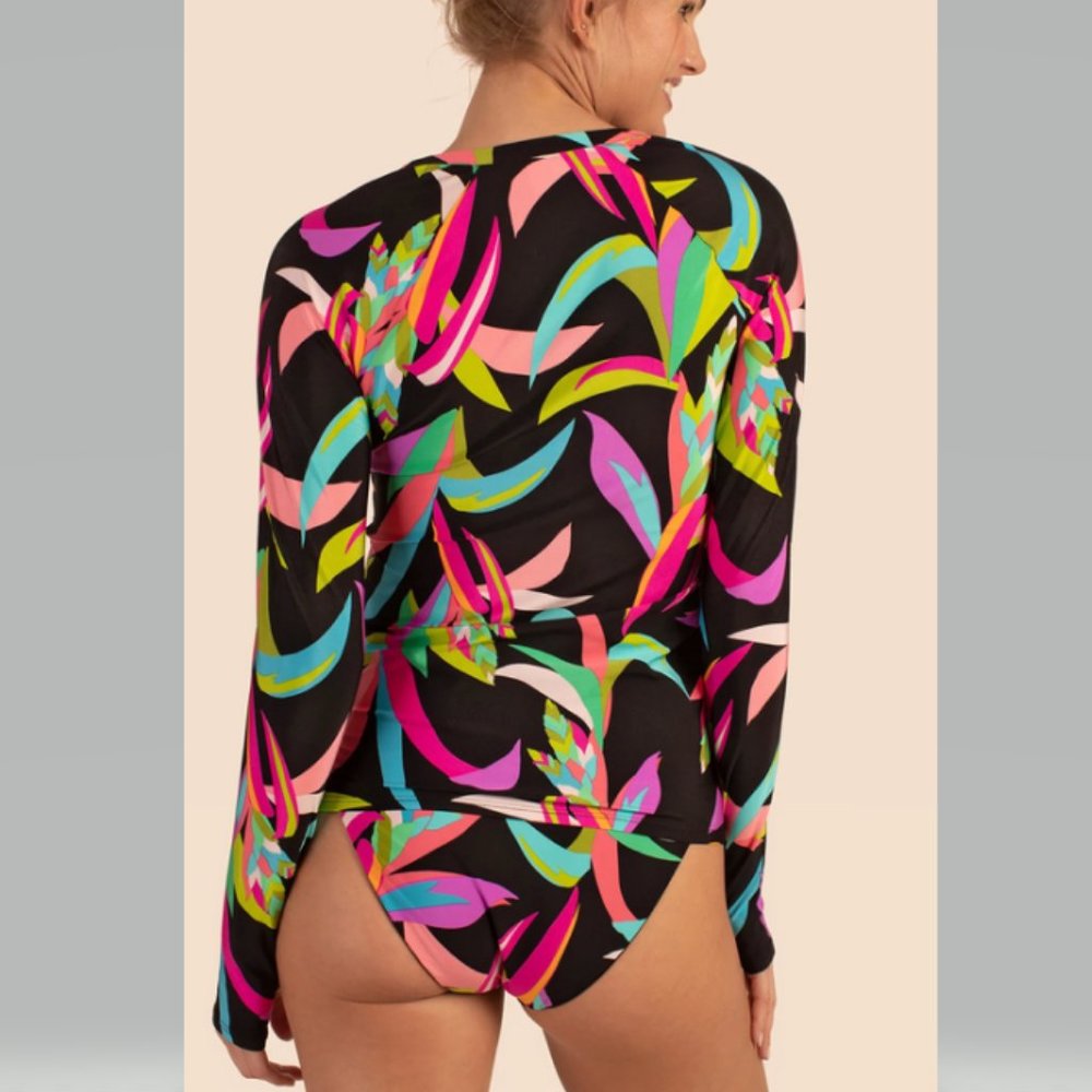 Trina Turk Birds of Paradise Swim Tee Rashguard - Picture 4 of 14